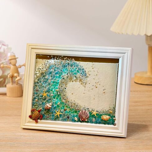 طقم الفنون الزجاجية البحرية ، مجموعات فن الراتنج الجديدة للبالغين ، مجموعات الفسيفساء DIY ، مجموعة فن الشاطئ راتنجات DIY ، إطار صور فنية على الشاطئ للديكور المنزل ، رف الكتب ، المكتب (Sea Turtle) in Kuwait