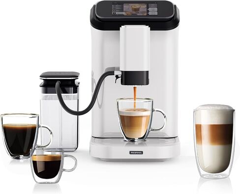 Mcilpoog Super Automatic Espresso Coffee Machine，Bean To Cup Fully Automatic Espresso Machine with Grinder,Easy To Use Wifi Touch Screen Coffee Maker.19 Bar Barista Pump(Hi series 01) in Saudi Arabia