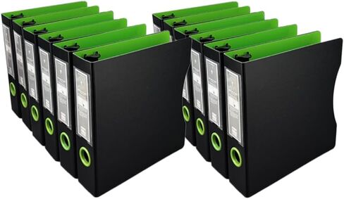 5.5x8.5 Mini 3-Ring Binder, 1.5 inch D-Ring, Black/Lime Green, 12 Binders in Saudi Arabia