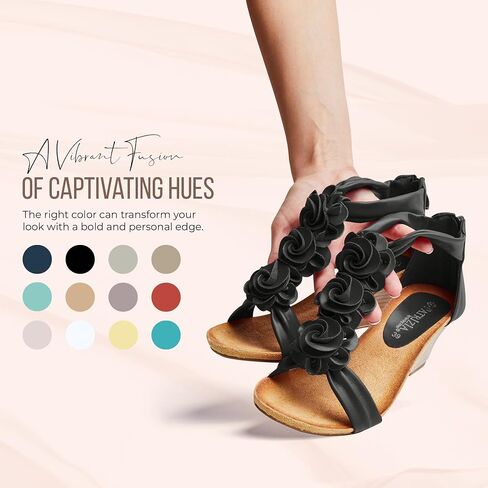 PATRIZIA Women's Harlequin Ankle Strap Wedge Sandals Black EU 37 / US 6.5-7 in Saudi Arabia