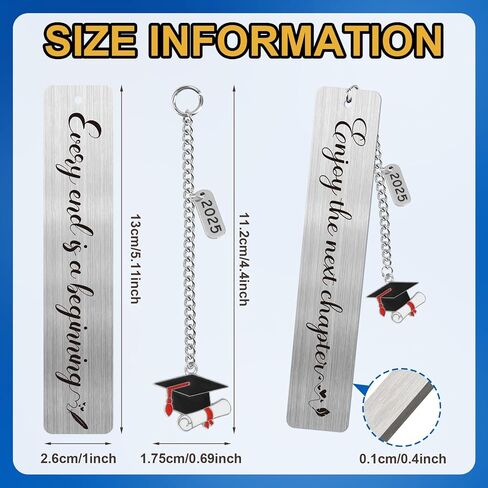 2025 Graduation Gifts for Him Her,Graduation Inspirational Bookmark Elementary High School Seniors College Graduation Gifts for Nurse Students Book Lovers-2Pcs in Saudi Arabia
