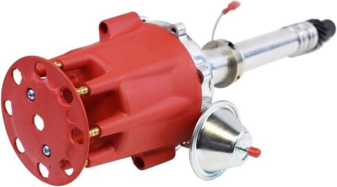 A-Team Performance - Pro Billet Series - Compatible with CHEVY GMC Chevrolet SBC BBC V8 327 350 396 454 Ready to Run Distributor with Fixed Collar R2R Red Cap in Saudi Arabia