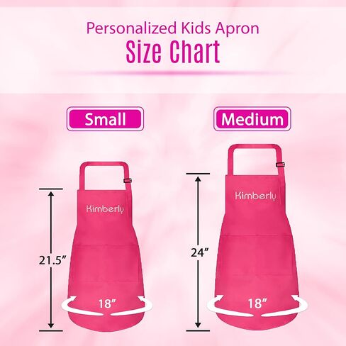 Personalized Apron and Chef Hat Set - Cute Chef Costume for Kids - Aprons with Pockets for Cooking, Painting, Party in Saudi Arabia