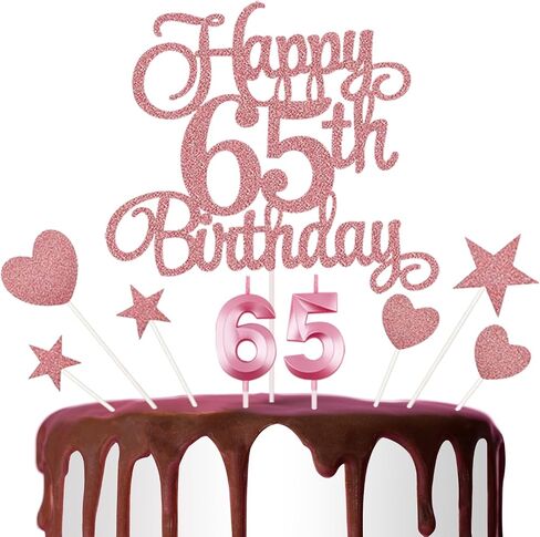 زخارف كعكة عيد ميلاد سعيد 65 ، شموع الكعكة السادسة 65 in Saudi Arabia