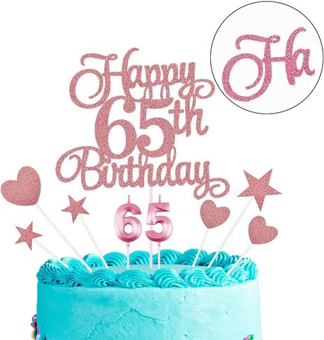 زخارف كعكة عيد ميلاد سعيد 65 ، شموع الكعكة السادسة 65 in Saudi Arabia