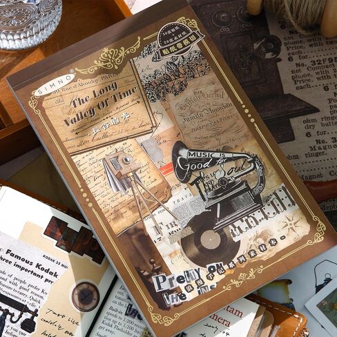 SIBLYMONA 420Pcs Vintage Scrapbooking Stickers Pack, 400Pcs Junk Journal Stickers & 20 Vintage Ephemera Pack Kraft Papers Diary Planner Album Diary Notebook DIY Crafts (Letter & Paintings) in Saudi Arabia