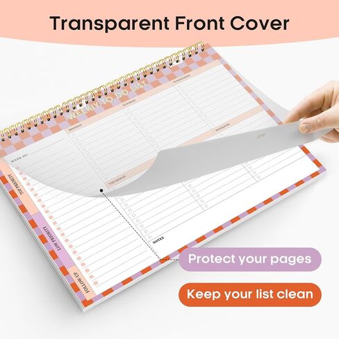 Weekly To Do List Notepad–Weekly Desk Planner with 52 Undated Sheets (8.5"×11") for Work and Home Use, Perfect for Women & Man - Sunset Checkered in Saudi Arabia