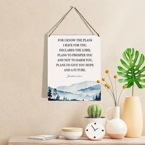Christian Wall Decor, Bible Verse Wall Decor Wooden Hanging Sign, Happy Moments Praise God Difficult Moments Seek God, Scripture Wall Art Decor for Farmhouse Home Office Bedroom, 8 x 10 Inches in Saudi Arabia