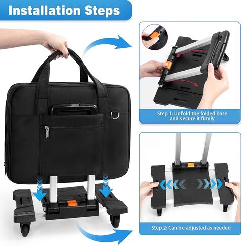 GMAK Rolling Laptop Bag for Women Men, Wheeled Briefcase with Removable Trolley, 17.3 Inch Laptop Bag Overnight Roller Case Computer Bags for Work/Business/Travel Carry On Bag with Wheels, Black in Kuwait