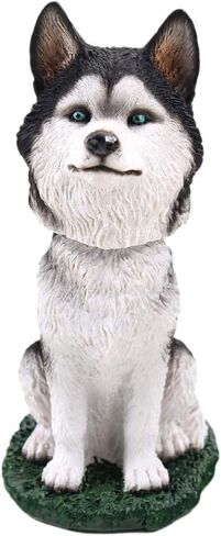 Siberian Husky Dog Bobblehead Figure for Car Dash Desk Fun Accessory in Saudi Arabia