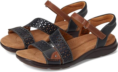 Clarks Women's Kitly Way Flat Sandal, Cherry Leather, 7.5 Wide in Saudi Arabia