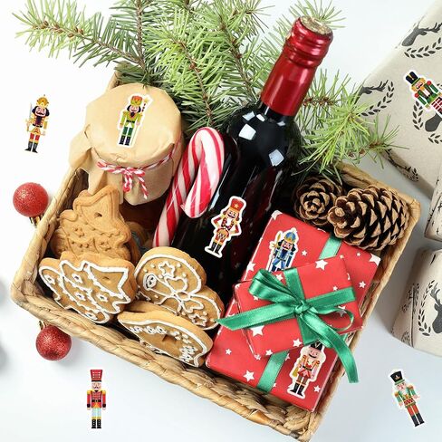 ويلين 1000pcs عيد الميلاد ملصقات Nutcracker Roll XMAS كرتون كاردراكير الملك والجندي ملصقات ملصقات لذاتي لتوصيلات ديكور حفلات عيد الميلاد ، 8 تصاميم in Kuwait