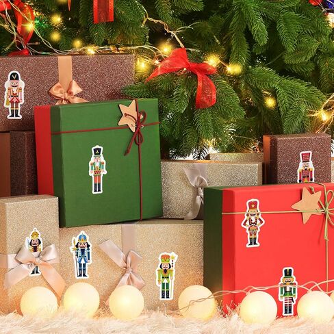 ويلين 1000pcs عيد الميلاد ملصقات Nutcracker Roll XMAS كرتون كاردراكير الملك والجندي ملصقات ملصقات لذاتي لتوصيلات ديكور حفلات عيد الميلاد ، 8 تصاميم in Kuwait