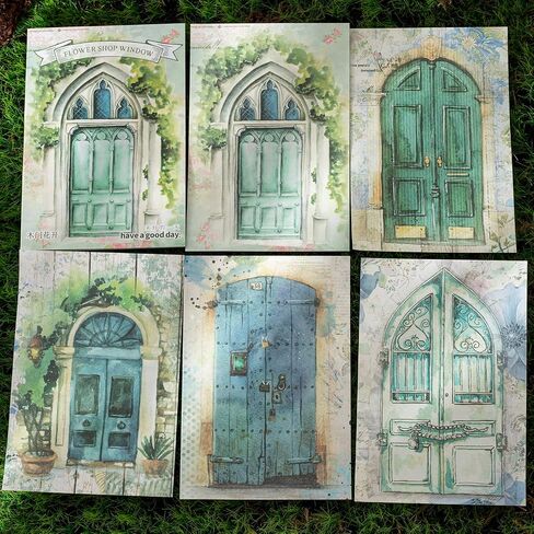 MAFELOE 20 Pieces of Scrapbook Supplies for Aesthetic Decorative Paper, Junk Journal Kit Art Collage Album Card Making Scrapbook Paper Craft- Door&Window Flower Series-E in Kuwait