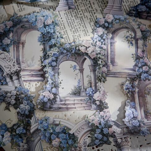 MAFELOE 20 Pieces of Scrapbook Supplies for Aesthetic Decorative Paper, Junk Journal Kit Art Collage Album Card Making Scrapbook Paper Craft- Door&Window Flower Series-E in Kuwait