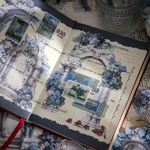 MAFELOE 20 Pieces of Scrapbook Supplies for Aesthetic Decorative Paper, Junk Journal Kit Art Collage Album Card Making Scrapbook Paper Craft- Door&Window Flower Series-E in Kuwait