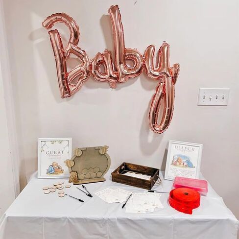 Winnie Baby Shower Book Content ، Bee and Bear ذات الطابع الدب لعيد الميلاد/حفلة استحمام الطفل - يشمل 45 علامة سداسية in Kuwait