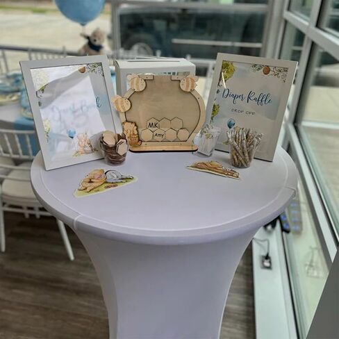 Winnie Baby Shower Book Content ، Bee and Bear ذات الطابع الدب لعيد الميلاد/حفلة استحمام الطفل - يشمل 45 علامة سداسية in Kuwait
