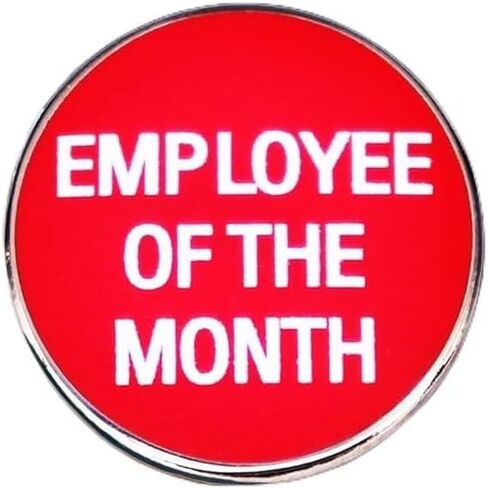 Red Employee Of The Month Enamel Pin Work Reward Pin Brooch Pink Button Job Reward Badge Funny Boss Staff Award Lapel Pin Jewelry Awards and Incentives Supplies Teaching Materials Education and Crafts in Saudi Arabia
