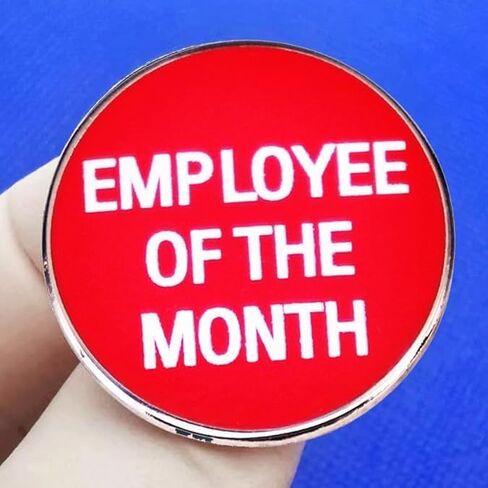 Red Employee Of The Month Enamel Pin Work Reward Pin Brooch Pink Button Job Reward Badge Funny Boss Staff Award Lapel Pin Jewelry Awards and Incentives Supplies Teaching Materials Education and Crafts in Saudi Arabia