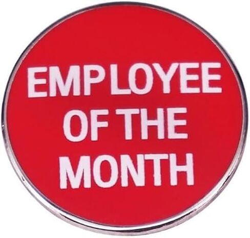 Red Employee Of The Month Enamel Pin Work Reward Pin Brooch Pink Button Job Reward Badge Funny Boss Staff Award Lapel Pin Jewelry Awards and Incentives Supplies Teaching Materials Education and Crafts in Saudi Arabia