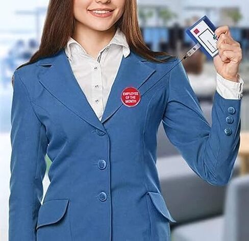 Red Employee Of The Month Enamel Pin Work Reward Pin Brooch Pink Button Job Reward Badge Funny Boss Staff Award Lapel Pin Jewelry Awards and Incentives Supplies Teaching Materials Education and Crafts in Saudi Arabia