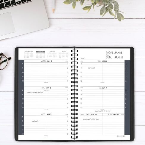 AT-A-GLANCE 2026 Appointment Book Planner, Weekly, 5" x 8", Small, Hourly, Black (700750526) in Saudi Arabia