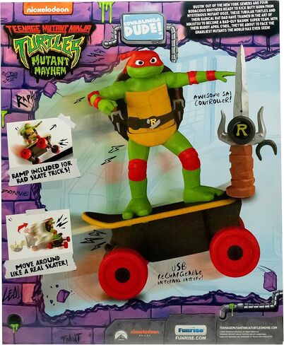 Teenage Mutant Ninja Turtles Raphael Cowabunga Skate RC - Imitates Real Skate Tricks - 2.4 GHz Remote Control - Ages 3+ in Saudi Arabia