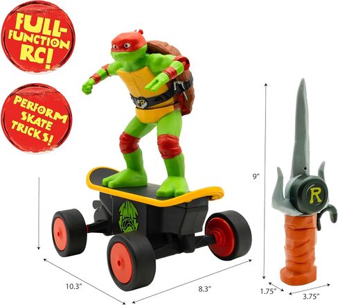 Teenage Mutant Ninja Turtles Raphael Cowabunga Skate RC - Imitates Real Skate Tricks - 2.4 GHz Remote Control - Ages 3+ in Saudi Arabia