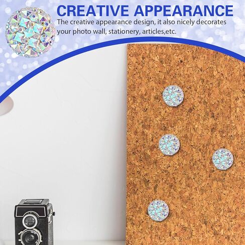 30Pcs Decorative Thumb Tacks Purple Push Pins Glitter Rhinestone Cute Decorative Push Pins for Corkboard Flat Pushpins for Wall Hangings Bulletin Board Home Office Supplies in Kuwait