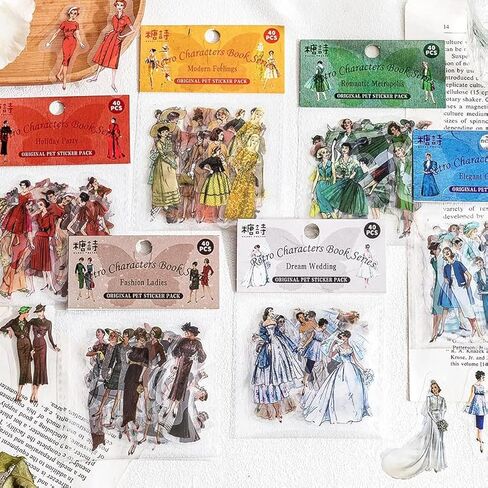 Alideco 240pcs Scrapbook Stickers Vintage People Scrapbooking for Journaling Junk Journal Crafts Embelishment Decoration Diary Stickers(fugurenwu) in Saudi Arabia