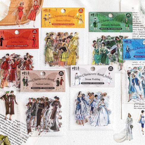 Alideco 240pcs Scrapbook Stickers Vintage People Scrapbooking for Journaling Junk Journal Crafts Embelishment Decoration Diary Stickers(fugurenwu) in Saudi Arabia