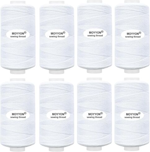 8 Spool المجموع 4000 ياردة خيط الخياطة (أبيض) in Kuwait