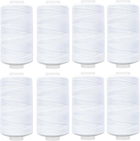 8 Spool المجموع 4000 ياردة خيط الخياطة (أبيض) in Kuwait