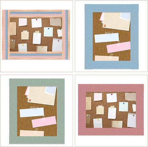 Fuutreo 64 Pcs 63ft Boho Bulletin Board Borders Classroom Decorations Colorful Rainbow Dot Stripe Trim Bulletin Borders for Back to School Office Wall Poster Chalkboard Party Decor(Retro Brown Color) in Saudi Arabia