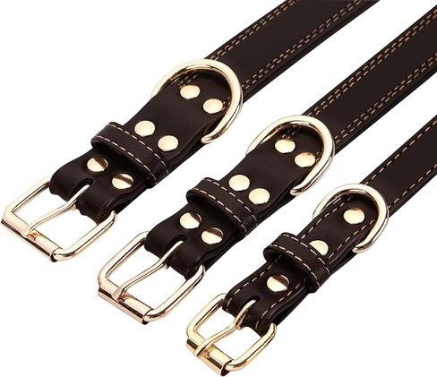 Personalized Dog Collar - Engraved Soft Black Vegan Leather - Custom Small Medium or Large Size with Name Plate (Large) in Saudi Arabia