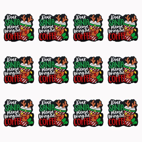 Lovymi 12PCS Christmas Silicone Focal Beads for Pens, Santa Coffee Silicone Beads for Keychain Making Bracelet Necklace Craft in Saudi Arabia