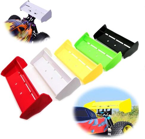 1/10 RC البلاستيكي المفسد الخلفي متوافق مع 1:10 RC على الطرق الوعرة على الطرق الوعرة Truck Buggy Racing Wing Wing Tail (White) in Saudi Arabia