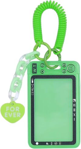 Clear Kpop Photocard Holder with Keychain Spiral Wrist Coil, Cute ID Card Protector Photo Display Case Badge Holder in Saudi Arabia
