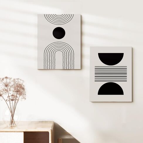 Dazzlewall Boho Abstract Wall Decor Poster Black and White Geometric Wall Poster for Bedroom Living Room Decor 12x16 in Unframed Set of 3 in Saudi Arabia