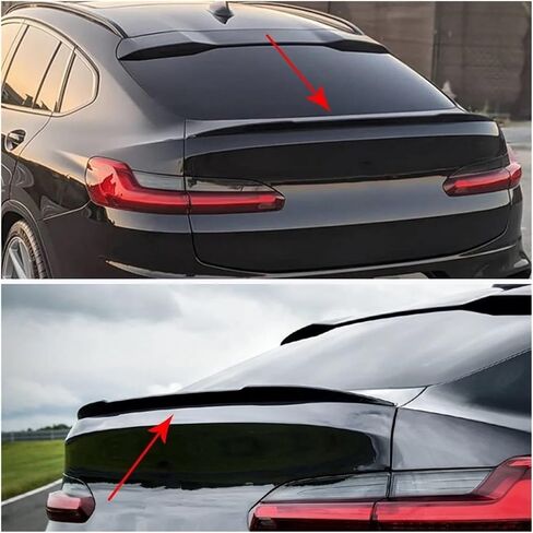 Racing Trunk Splitter Body Kit Decoration Air Difflector Spefler Spoiler Wing Recling Typate متوافق مع BMW X4 G02 2019+ إكسسوارات ضبط (أسود لامع) in Kuwait