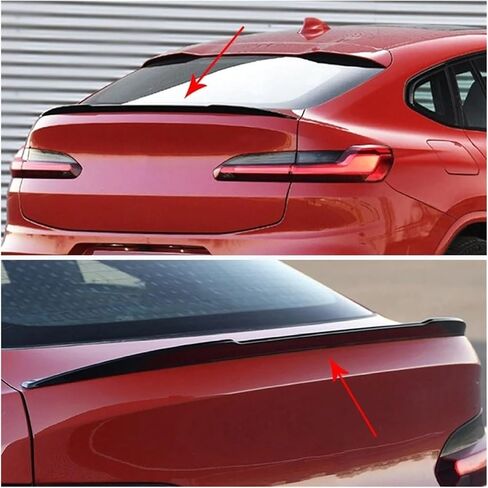 Racing Trunk Splitter Body Kit Decoration Air Difflector Spefler Spoiler Wing Recling Typate متوافق مع BMW X4 G02 2019+ إكسسوارات ضبط (أسود لامع) in Kuwait