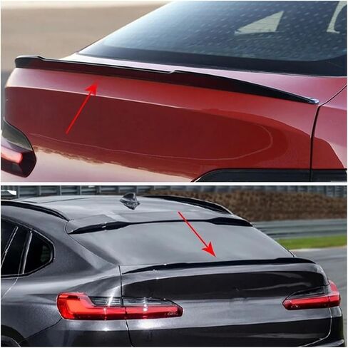 Racing Trunk Splitter Body Kit Decoration Air Difflector Spefler Spoiler Wing Recling Typate متوافق مع BMW X4 G02 2019+ إكسسوارات ضبط (أسود لامع) in Kuwait