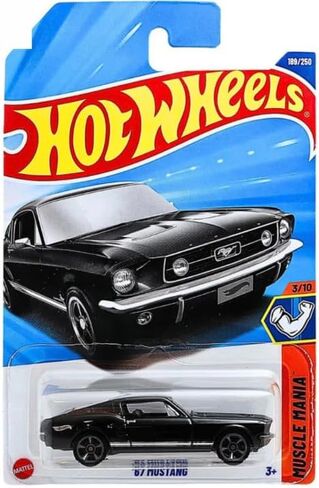 Hot Wheels '67 Mustang [Black] ، Muscle Mania 3/10 ، 189/250 ، 1:64 Scale Diecast مركبة in Saudi Arabia