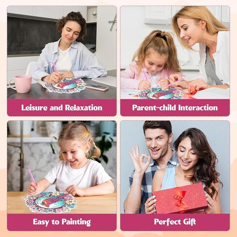 GHKUD شنقا فن الماس اللوحة أدوات الدجاج معلقات البالغين للأطفال ، زهور DIY زخارف مزرعة خاصة بلورة مزدوجة الجوانب الحلي معلقة هدايا نافذة حديقة المنزل ديكور in Kuwait