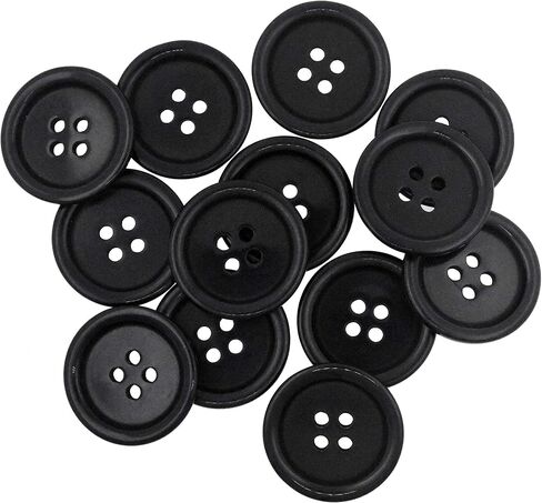 Mandala Crafts Large Dark Brown Buttons for Crafts - Dark Brown Plastic Buttons for Sewing Buttons Replacement - 50 Resin Buttons Assorted 1 Inch Round Buttons with 4 Holes in Saudi Arabia