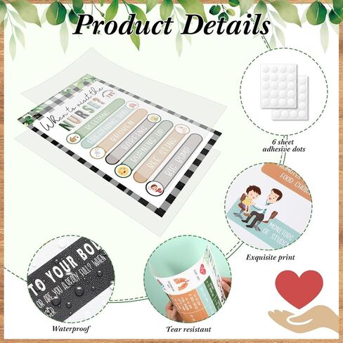 Pasimy 16 Pcs School Nurse Posters Health Posters for School Nurse Office Decorations Bulletin Board Health Decor for Farmhouse Classroom Clinic Office Decor Kids Educational Supplies 11 x 17 Inches in Saudi Arabia