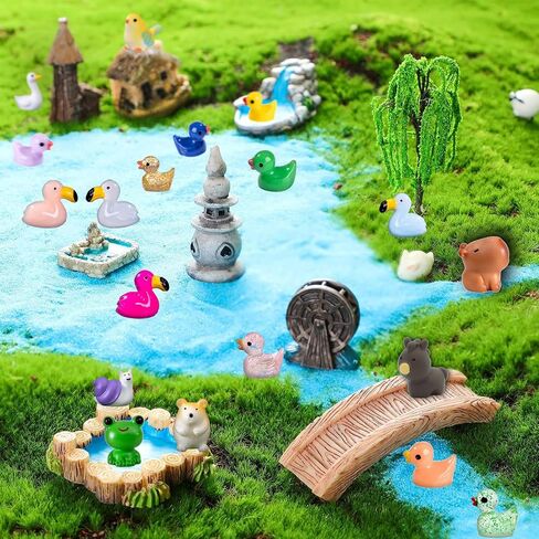 60pcs Mini Animal Figurines Set, Tiny Resin Animals Miniature Little Small Animal Figures Bulk for DIY Micro Fairy Garden Landscape Accessories Dollhouse Hide Crafts Decor Birthday Party Favors in Saudi Arabia