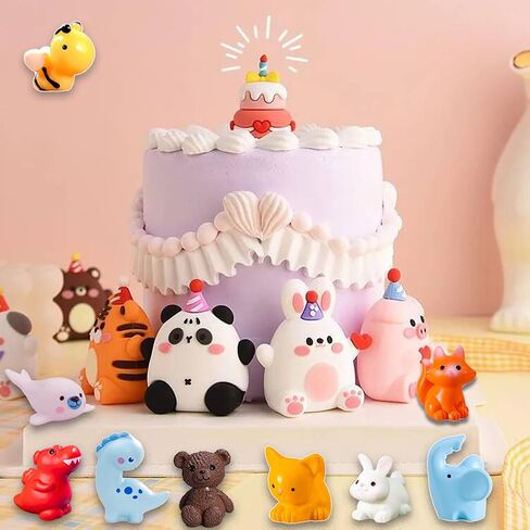 60pcs Mini Animal Figurines Set, Tiny Resin Animals Miniature Little Small Animal Figures Bulk for DIY Micro Fairy Garden Landscape Accessories Dollhouse Hide Crafts Decor Birthday Party Favors in Saudi Arabia