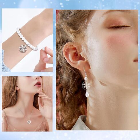 SUNNYCLUE 1 Box 16Pcs 4 Style Snowflake Charm Christmas Charms Snowflakes Charms Xmas Snow Cubic Zirconia Charm for Jewelry Making Charms DIY Bracelet Necklace Earrings Craft Adult in Saudi Arabia